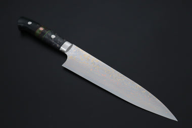 Takeshi Saji SUMMIT ― Limited Edition Custom Series SMT-1223 VG-10W磨 Multi-Colored Golden-Rainbow Damascus Gyuto 210mm (8.2 Inch)