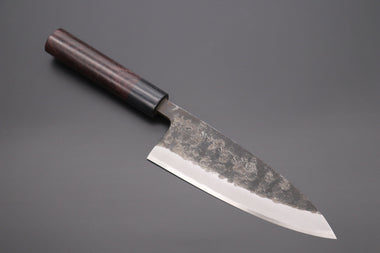 Fu-Rin-Ka-Zan Deba Fu-Rin-Ka-Zan Kurouchi White Steel No.2 Series Deba (Oval Shaped Red-Sandal Wood Handle with Black Pakka Wood Ferrules, 165mm and 180mm)