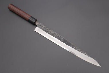 Fu-Rin-Ka-Zan Yanagiba Fu-Rin-Ka-Zan Kurouchi White Steel No.2 Series Yanagiba (D Shaped Red-Sandal Wood Handle with Black Pakka Wood Ferrules, 240mm to 300mm, 3 sizes)