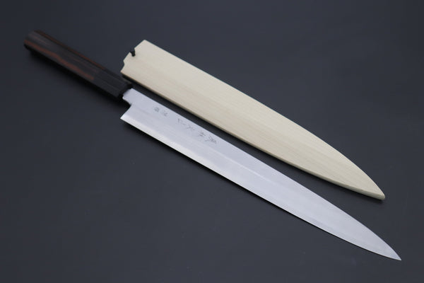 Fu-Rin-Ka-Zan Yanagiba FSO-1L Yanagiba 300mm (11.8 inch) Fu-Rin-Ka-Zan Limited, (FSO-1) Hon Kasumi White Steel No.1 Yanagiba 270mm (10.6 Inch, Octagon Shaped Ebonywood Handle)