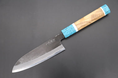 Hinoura Wa Santoku Custom Limited Edition, Hinoura White Steel No.1 Kurouchi Series HS1-4SP12 Wa Santoku 165mm (6.4 Inch)