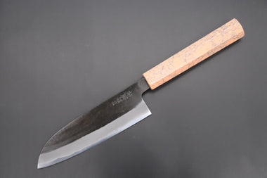 Hinoura Wa Santoku Custom Limited Edition, Hinoura White Steel No.1 Kurouchi Series HS1-4SP15 Wa Santoku 165mm (6.4 Inch)