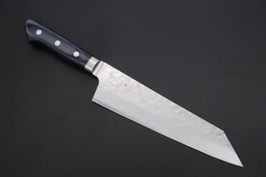 JCK Natures Bunka Without Blue Wooden Saya JCK Natures 青雲 Blue Clouds Series BCBP-2 Blue Steel No.2 Nashiji Bunka (Kiritsuke) 190mm (7.4 inch, Royal Blue-Purple Pakka Wood Handle)
