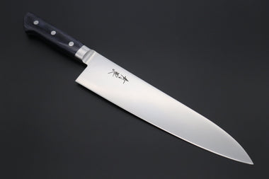 JCK Natures Gyuto Without Blue Wooden Saya JCK Natures Blue Clouds AUS-8 Basic Series BCAP-5 Gyuto 240mm (9.4 inch, Royal Blue-Purple Pakka Wood Handle)
