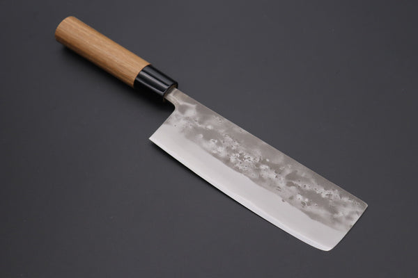 Harukaze Nakiri (Vegetable Knife) Powdered HSS R2 Damascus with Walnut Handle, 165mm