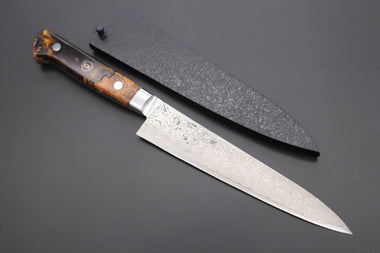 Kagayaki Petty JCK Original Kagayaki NOVEL- Limited Edition Custom R-2 Damascus Series KNLTD-72 Petty 150mm (5.9 inch, Hammer Forged Blade)
