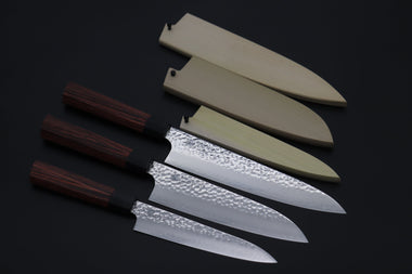 Kanetsugu Wa Gyuto Kanetsugu "Heptagon! 3Pcs Knife Set" CHW-1 Wa Petty 150mm, CHW-2 Wa Santoku 175mm, CHW-3 Wa Gyuto 210mm (comes with Magnolia Sayas)