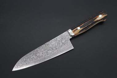 Mr. Itou Gyuto Mr. Itou & Mr. Nagata "Treasure & Pleasure" Limited Edition R-2 Custom Damascus Gyuto 160mm (6.2 inch, "Stag Handle", IT-8)