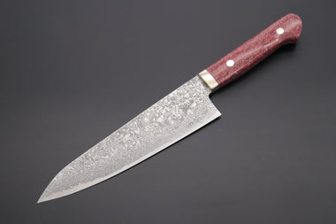 Mr. Itou Gyuto Mr. Itou R-2 Custom Damascus Gyuto 180mm (7 inch) "Red Corian Handle" (IT-238)