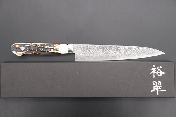 Mr. Itou Petty Mr. Itou R-2 Custom Damascus Petty 160mm (6.2 inch) "Stag Handle" (IT-197)