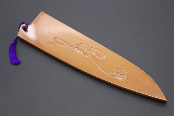 Others Accessories Custom Handmade Carved Wooden Saya for Gyuto 210mm (Mt. Fuji, WS-210-3)