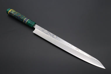 Sukenari Kiritsuke Yanagiba SCL-459 SRS-13 Kiritsuke Yanagiba 300mm (11.8 inch) Custom Limited Edition, Sukenari SRS-13 Nickel Damascus Kiritsuke Yanagiba 300mm (11.8 inch, SCL-459)