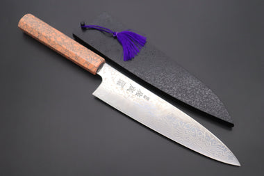 Sukenari Wa Gyuto SCL-421 ZDP189 Wa Gyuto 210mm (8.2 inch) Custom Limited Edition, Sukenari ZDP-189 Nickel Damascus Wa Gyuto 210mm (8.2 inch, SCL-421)
