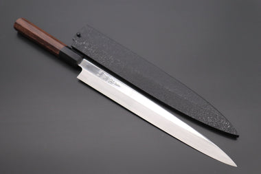 Sukenari Yanagiba Sukenari Special Steel Series SG-II Hon Kasumi Yanagiba (240mm or 270mm, 2 sizes, Octagonal Red-Sandalwood Handle with Water Buffalo Horn Ferrule)