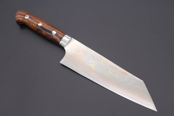 Takeshi Saji Bunka Master Saji Rainbow Damascus Series Bunka 180mm (7 inch, Ironwood Handle)