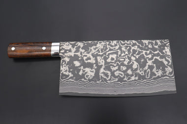 Takeshi Saji Chinese Cleaver Takeshi Saji VG-10 Custom Damascus Chinese Cleaver (Ironwood Handle)