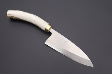 Takeshi Saji Deba STJ-3 Deba 150mm (5.9 inch) Takeshi Saji Gingami No.3 Wa Bocho Series Deba (150mm to 180mm, 3 Sizes, Stag Handle)