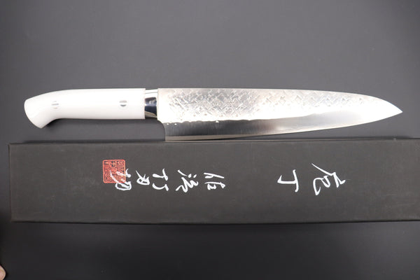 Takeshi Saji Gyuto Takeshi Saji SRS-13 Custom Series Gyuto (210mm and 240mm, 2 Sizes, White Corian Handle)