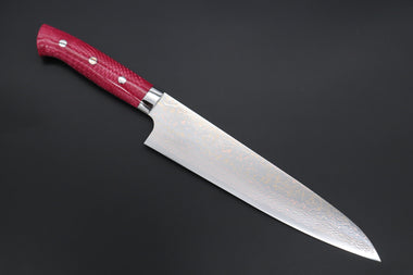 Takeshi Saji Gyuto Takeshi Saji SUMMIT ― Limited Edition Custom Series SMT-1134 VG-10W磨 Multi-Colored Golden-Rainbow Damasto 240mm (9.4 Inch)