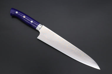 Takeshi Saji Gyuto Takeshi Saji SUMMIT ― Limited Edition Custom Series SMT-1135 VG-10W磨 Multi-Colored Golden-Rainbow Damasto 240mm (9.4 Inch)
