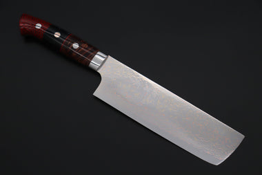 Takeshi Saji Nakiri Takeshi Saji SUMMIT ― Limited Edition Custom Series SMT-1126 VG-10W磨 Multi-Colored Golden-Rainbow Damascus Nakiri 165mm (6.4 Inch)