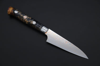 Takeshi Saji Paring Takeshi Saji SUMMIT ― Limited Edition Custom Series SMT-1104 VG-10W磨 Multi-Colored Golden-Rainbow Damascus Paring 95mm (3.7 Inch)