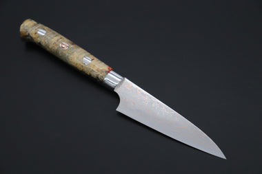Takeshi Saji Paring Takeshi Saji SUMMIT ― Limited Edition Custom Series SMT-1105 VG-10W磨 Multi-Colored Golden-Rainbow Damascus Paring 95mm (3.7 Inch)