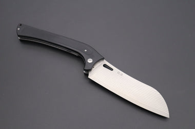 Takeshi Saji Santoku Takeshi Saji R-2 Damascus Folding Santoku Knife (Black G-10 Handle, TS-110)