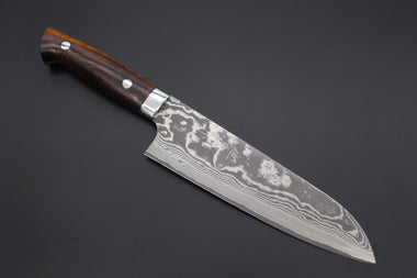 Takeshi Saji Santoku ST-2I Santoku 180mm (7 inch) / Desert Ironwood Handle Takeshi Saji VG-10 Custom Damascus Wild Series Santoku 180mm (7 inch, Desert Ironwood Handle)