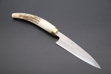 Takeshi Saji Wa Petty Takeshi Saji Gingami No.3 Wa Bocho Series Kaisaki (Wa Petty, Single Bevel Edge, Stag Handle)