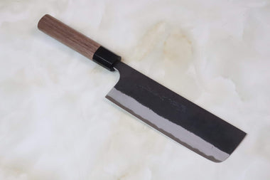 Fu-Rin-Ka-Zan Nakiri Fu-Rin-Ka-Zan Aogami Super Kurouchi Series FAB-5W Nakiri 160mm (6.2 inch, Octagon Shaped Walnut Wood Handle)