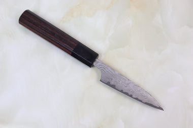 Fu-Rin-Ka-Zan Wa Paring FRN-PA Wa Paring 90mm (3.5inch) Fu-Rin-Ka-Zan R-2 Damascus Wa Series FRN-PA Wa Paring 90mm (3.5 inch, Octagon Shaped Red-Sandalwood Handle)