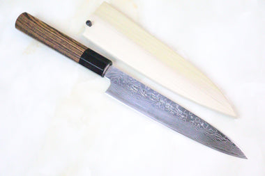 Fu-Rin-Ka-Zan Wa Petty Fu-Rin-Ka-Zan R-2 Damascus Wa Series Wa Petty 165mm (6.4inch, Octagon Shaped Ebony Wooden Handle, FRD-1PE)