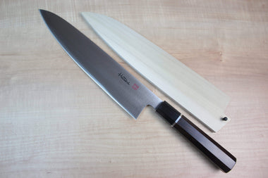 Hattori Wa Gyuto Octagon Shaped Ebony Wood Handle With Nickel Silver Spacer Hattori Forums FH Series FH-9ES Wa Gyuto 270mm (10.6 inch, Octagon Shaped Ebony Wood Handle With Nickel Silver Spacer)