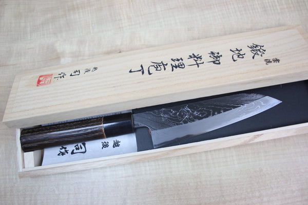 Tsukasa Hinoura Custom Knife "Unryu-Mon" Wa Petty 135mm (5.3 Inch, TH-3P) - JapaneseChefsKnife.Com
