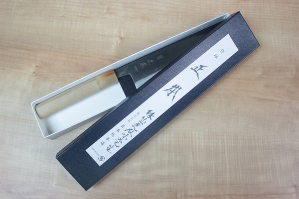 Masamoto KK Series Kasumi White Steel No.2 Kurouchi KK-3616W Nakiri 165mm (6.4inch) - JapaneseChefsKnife.Com