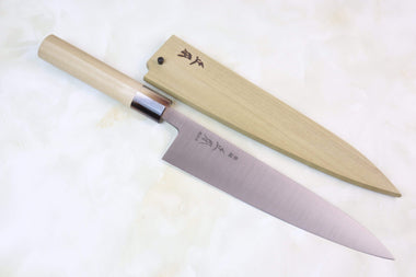 Masamoto Wa Gyuto KS-3121 Wa Gyuto 210mm (8.2 inch) / Marble / Right Handed Masamoto KS Series White Steel No.2 Wa Gyuto (210mm to 300mm, 4 sizes)