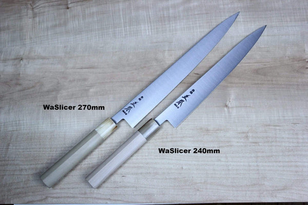 Masamoto Wa Sujihiki KS-4324 Wa Slicer240mm(9.4inch) / Marble / Right Handed Masamoto KS Series Hon Kasumi White Steel No.2 Wa Slicer (240mm and 270mm, 2 sizes)