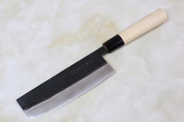 Mizuno Tanrenjo Akitada Hontanren Series Blue Steel No.2 Nakiri 165mm (6.4 inch, GFNA)) - JapaneseChefsKnife.Com