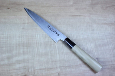 Mizuno Tanrenjo Wa Petty Wa Petty150mm (5.9inch) / D Shaped Magnolia Wooden Handle For Right Hander / Regular (Without Honba-Duke Sharpening Service) Mizuno Tanrenjo Akitada Hontanren Series Blue Steel No.2 Clad Wa Petty 150mm(5.9 inch)