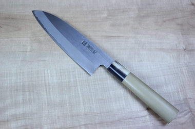Mizuno Tanrenjo Wa Santoku Wa Santoku 165mm(6.4inch) / D Shaped Magnolia Wooden Handle For Right Hander / Regular (Without Honba-Duke Sharpening Service) Mizuno Tanrenjo Akitada Hontanren Series White Steel Wa Santoku (165mm and 180mm)