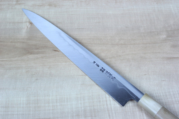 Mizuno Tanrenjo Akitada Honyaki Series White Steel Yanagiba (210mm to 360mm, 6 sizes) - JapaneseChefsKnife.Com