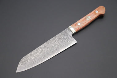 Mr. Itou Santoku Mr. Itou “Luna Series” R-2 Custom Damascus Santoku 170mm (6.6 inch, Orange Color Micarta Handle (IT-188B)