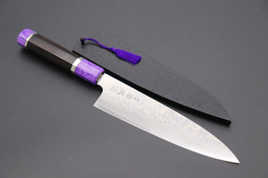 Sukenari Wa Gyuto SCL-254 ZDP189 Wa Gyuto 210mm (8.2 inch) Custom Limited Edition, Sukenari ZDP-189 Nickel Damascus Wa Gyuto 210mm (8.2 inch, SCL-254)