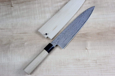 Sukenari Wa Gyuto Sukenari Gingami No.3 Nickel Damascus Wa Gyuto (210mm to 270mm, 3 sizes, Octagon Shaped Magnolia Wood Handle)