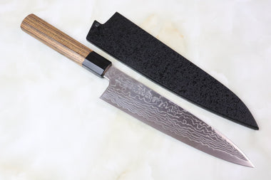 Sukenari ZDP-189 Nickel Damascus Wa Gyuto (210mm to 270mm, 3 sizes, Octagonal Bocote Wood Handle)