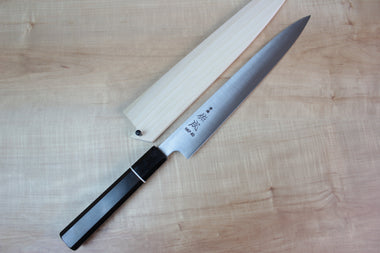 Sukenari HAP-40 Series Wa Sujihiki (240mm and 270mm, 2 sizes, Octagon Shaped Ebonywood Handle Version) - JapaneseChefsKnife.Com
