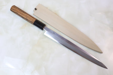 Sukenari Special Steel Series Super X Yanagiba (240mm and 300mm, 2 sizes, Octagon Shaped Bocote Wooden Handle)