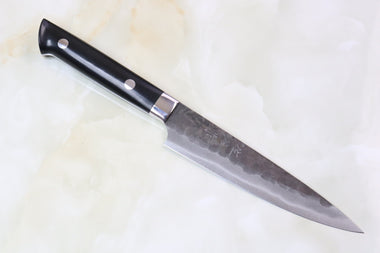 Takeshi Saji Aogami Super Custom Series Petty (130mm and 150mm, Linen Micarta Handle) - JapaneseChefsKnife.Com