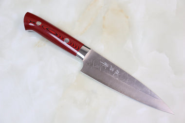 Takeshi Saji Petty Takeshi Saji SRS-13 Custom Series Petty 135mm (5.3 inch, Red & Black Linen Micarta Handle)